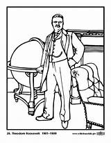 Roosevelt Theodore Coloring Coloriage Pages Malvorlage Printable Edupics Popular sketch template
