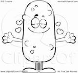 Pickle Coloring Mascot Loving Cartoon Outlined Vector Pages Thoman Cory Colouring Template Sketch sketch template