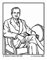 Coloring Herbert Hoover Coloriage Presidents Pages Pdf States United Edupics sketch template