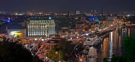 Night Kiev Ukraine Stock Image Image Of Center Tourism
