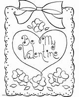 Coloring Pages Valentine Printable Holiday Card Holidays Valentines sketch template