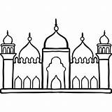 Masjid Nabawi Mosque Getdrawings Mewarnai sketch template