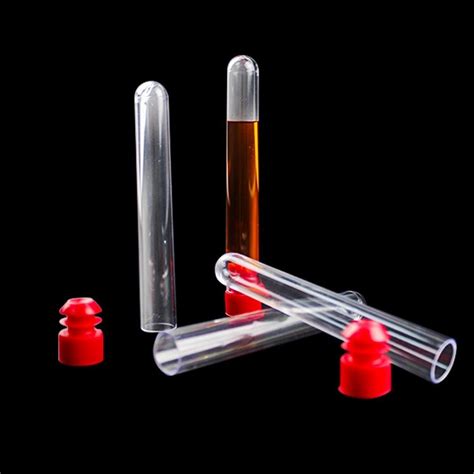 pcs laboratory test tubes clear plastic test tube  caps ml test tube mm  test