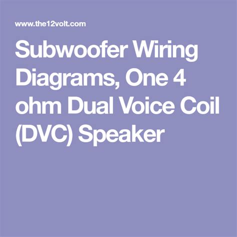 wiring diagram   ohm dual voice coil wiring diagram pics