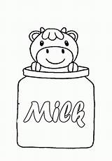 Coloring Milk Carton Bottle Cow Pages Library Clipart Cartoon Food sketch template