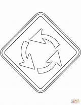 Coloring Pages Brazil Roundabout Sign sketch template