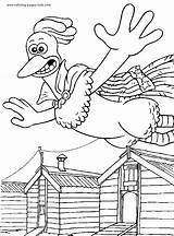 Chicken Run Coloring Pages Cartoon Color Printable Kids Character Characters Sheets Sheet Back sketch template