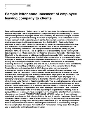 letter announcing employee leaving sample resignation letter