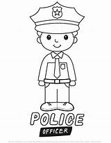 Police Policier Officer Officier Cop Jeune Helper Imprimer sketch template