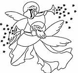 Angels Christmas Coloring Singing Colouring Jesus Clip Baby Pages Two Kids Cartoon sketch template