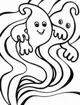 Weird Coloring Ghost Color Kids sketch template