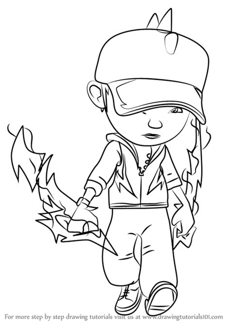 learn how to draw boboiboy lightning from boboiboy boboiboy step by