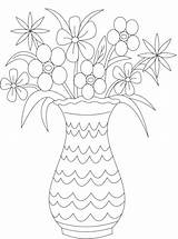 Vase Flower Coloring Pages Printable Flowers Getcolorings Color sketch template