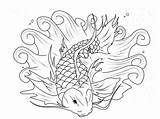 Koi Fish Coloring Pages Adults Red Printable Pond Colouring Color Blue Patterns Getcolorings Tattoo Getdrawings Drawing Kids Adult Colorings sketch template