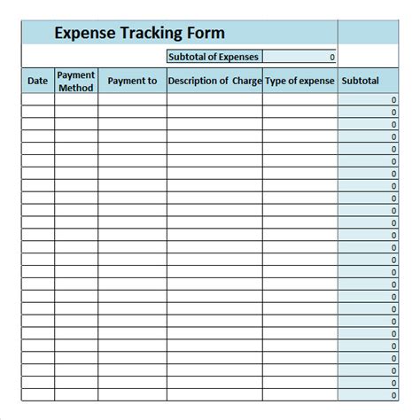 sample expense tracking templates   ms word excel