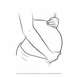 Pregnant Draw Belly Drawing Step People Tutorials Other Girl Baby Tutorial sketch template