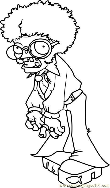 dancing zombie coloring page  kids  plants  zombies