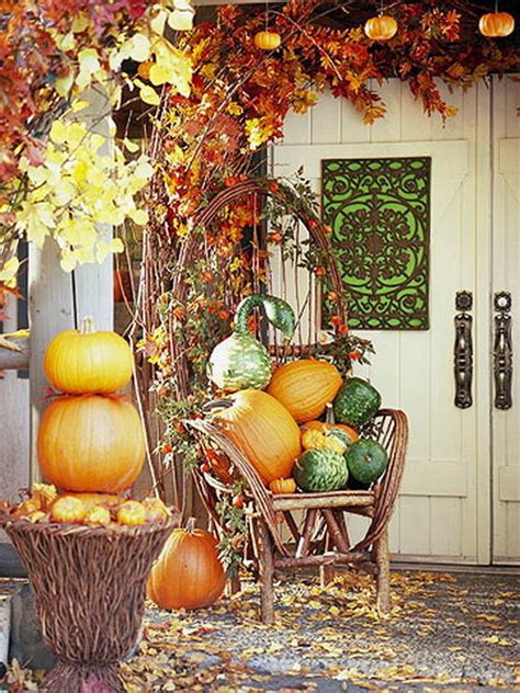nicely fall decorated front porch pictures   images