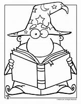 Coloring Wizard Book Fantasy Activities Library Printable sketch template