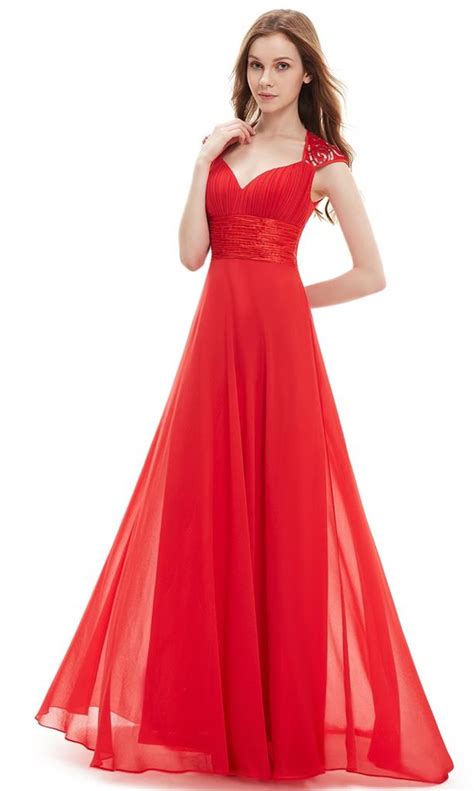 aphrodite scarlet red chiffon sequin maxi prom evening