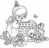 Coloring Pages Precious Moments Nativity Mother Child Care Scene Taking His Crib Baby Print Printable Silhouette Nursing Pattern Adult Colouring sketch template