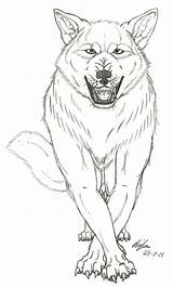 Wolf Snarling Drawing Head Getdrawings Deviantart Side sketch template