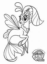 Pony Coloring Little Pages Movie Princess Skystar Mlp Tempest Shadow Hippogriff Printable Color Kleurplaten Seapony Character Print Queen Colouring Mermaid sketch template