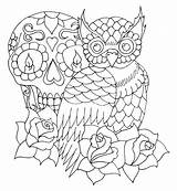 Owl Tattoo Skull Designs Tattoos Random Outline Commentary Sugar Stencil Deviantart Drawing Coloring Owls Stencils Sketch Pages Getdrawings Draw Sketches sketch template