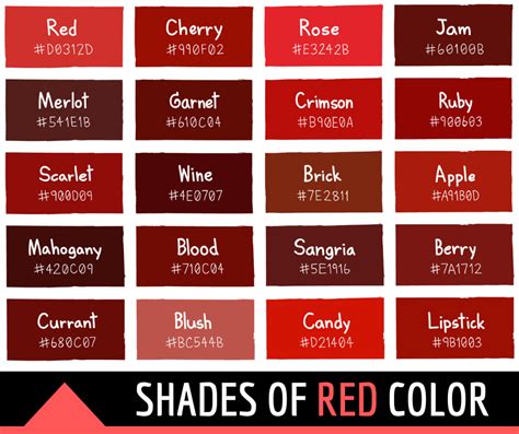 shades  red color  names hex rgb cmyk codes