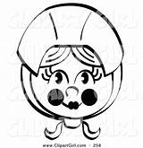 Cheeks Clip Coloring Clipart Bonnet Wearing Hair Over Her Pretty Female Pilgrim Flushed Andy Nortnik Clipground sketch template