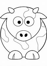 Coloring Pages Cow Cute Cartoon Face Color Drawing Printable Baby Animals Simple Cows Cattle Print Kids Sheets Clipart Getcolorings Skill sketch template