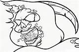 Coloring Pages Skull Adults Popular sketch template
