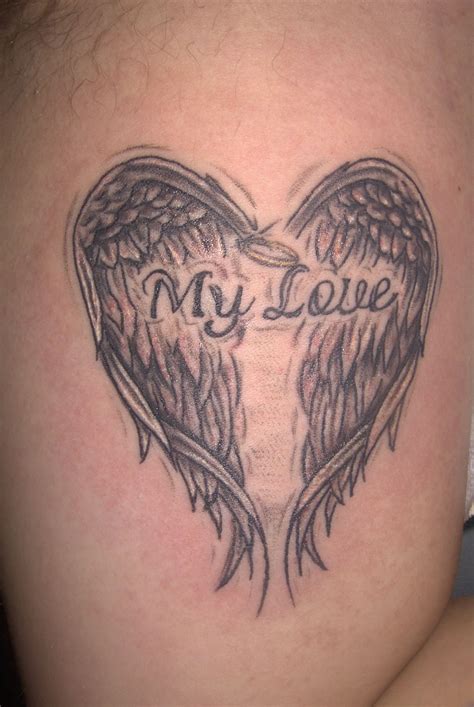 pin  batman girl  tattoos wings tattoo heart shaped angel wing