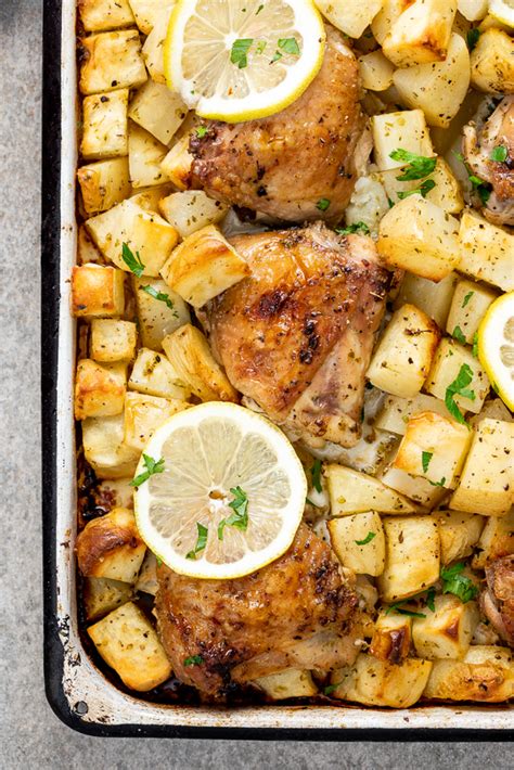 easy baked greek chicken and potatoes simply delicious