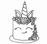 Unicorn Coloring Cake Pages Adults Printable Print sketch template