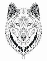 Coloring Wolf Pages Tribal Printable Getcolorings sketch template