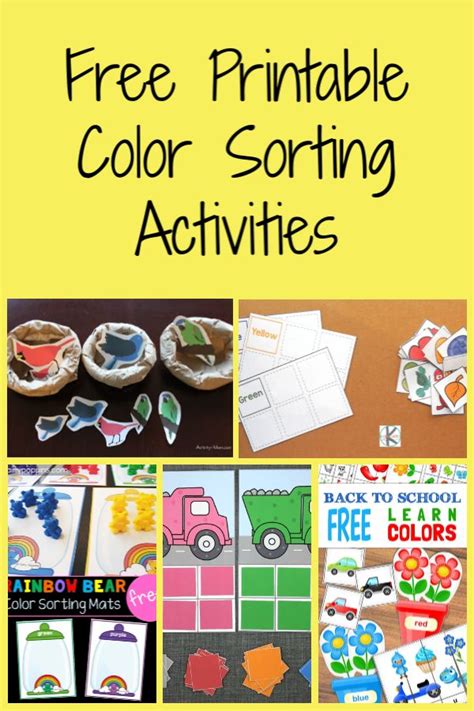 printable sorting activities  kids  activity mom color