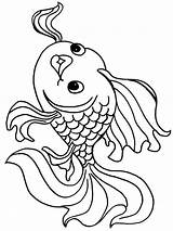 Coloring Pages Goldfish Fish Recommended Goldfishes Kids sketch template