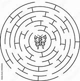 Papillon Labyrint Labyrinthe Maze Labyrinth Illustratie sketch template