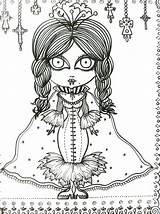Coloring Pages Gothic Vampire Book Adult Colouring Halloween Goth Mandala Printable Mermaid Adults Fantasie Fantasy Coloriage Zentangle Para Advanced Etsy sketch template