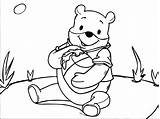 Pooh Winnie Honey Coloring Thief Wecoloringpage sketch template