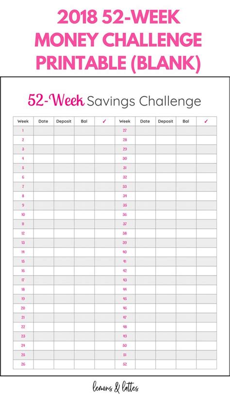week money challenge printable   week money saving challenge