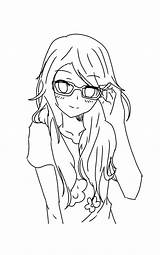 Anime Lineart Girl Drawing Drawings Manga Deviantart sketch template