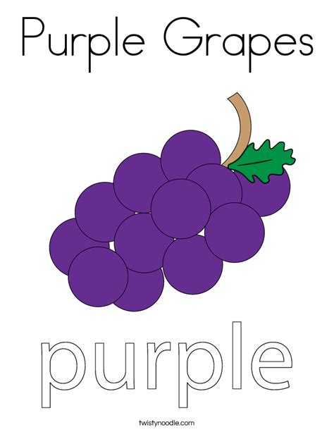 purple grapes coloring page twisty noodle