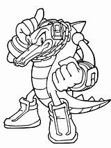 Vector Crocodile Sonic Coloring Pages sketch template