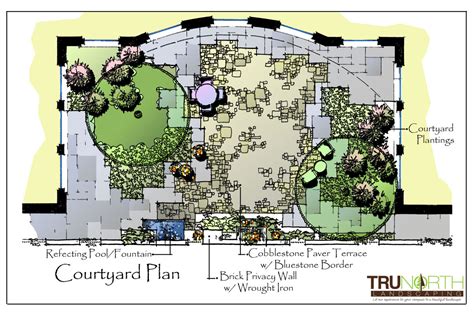 color rendering courtyard plan trunorth landscaping