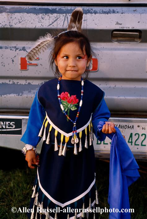 Native American Girl At Cheyenne Arapaho Powwow In