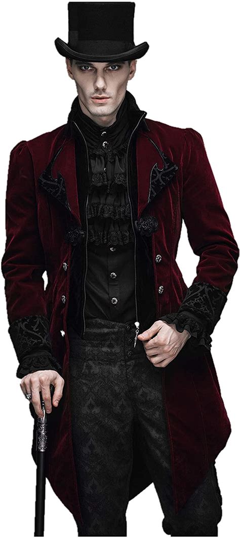 Devil Fashion Men Victorian Gothic Vintage 3 Piece Suit Tailcoat Shirts