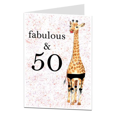 50th Birthday Card Fabulous And 50 For Women Sister Best