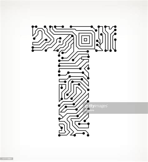 lettre t circuit intégré sur fond blanc illustration getty images